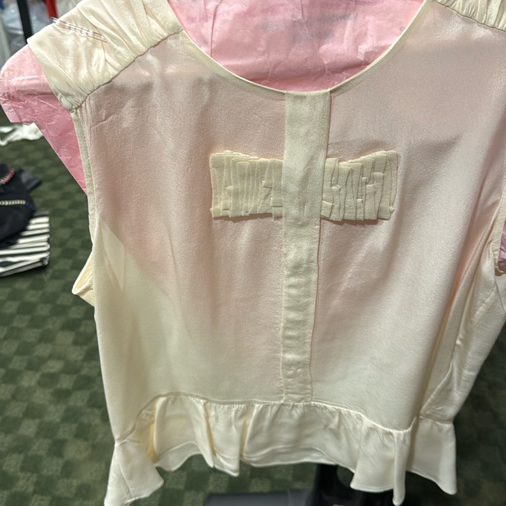 Sandro size 2 off white silk top